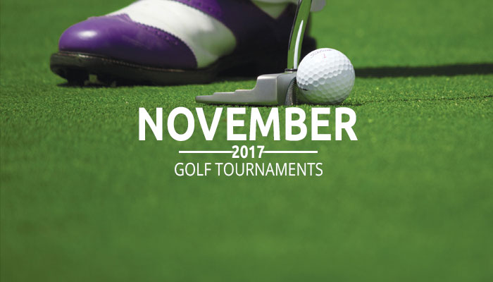 Upcoming Golf Tournaments in November 2017